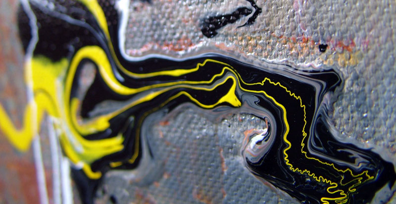 Abstract drip art painting by the drip artist called Summer jam