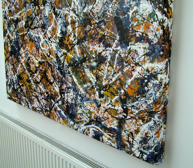 drip painting on canvas by Seb Farrington