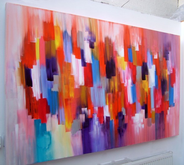 Abstract Canvas acrylic painting by Seb Farrington artistThe Drip Artist