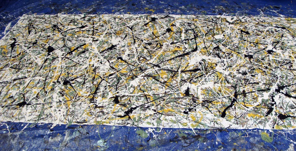 Jackson Pollock styled drip art painting