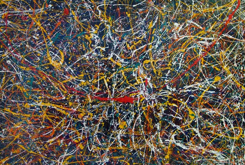 Jackson Pollock inspired drip painting