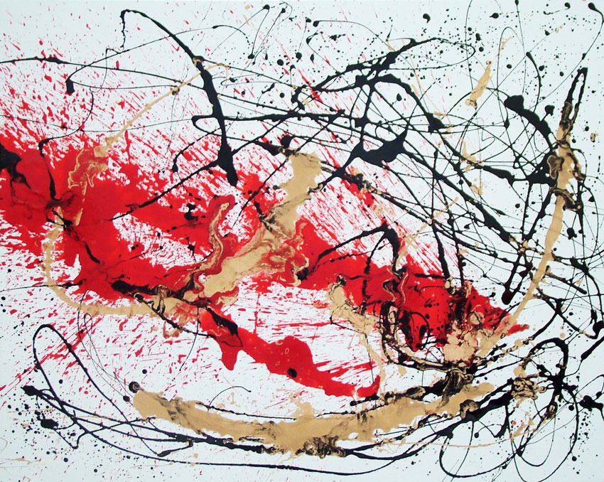 Jackson Pollock inspired drip painting by Seb Farrington