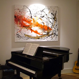drip painting and piano