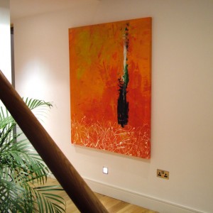 abstract art painting in hallway