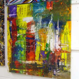 Abstract drip art canvas painting called Carnival