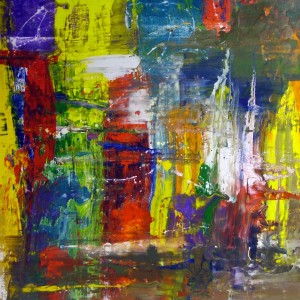 Abstract drip art canvas painting called Carnival