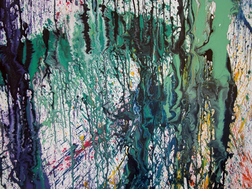 Drip painting on canvas called The Extremist